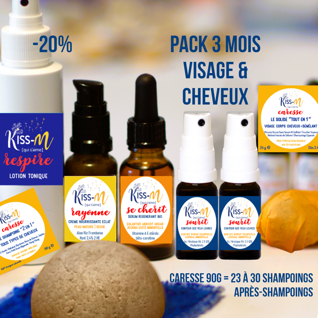Routine Peau Mature Sèche Sensible Couperose Rosacée (visage & cheveux) - 3 Mois