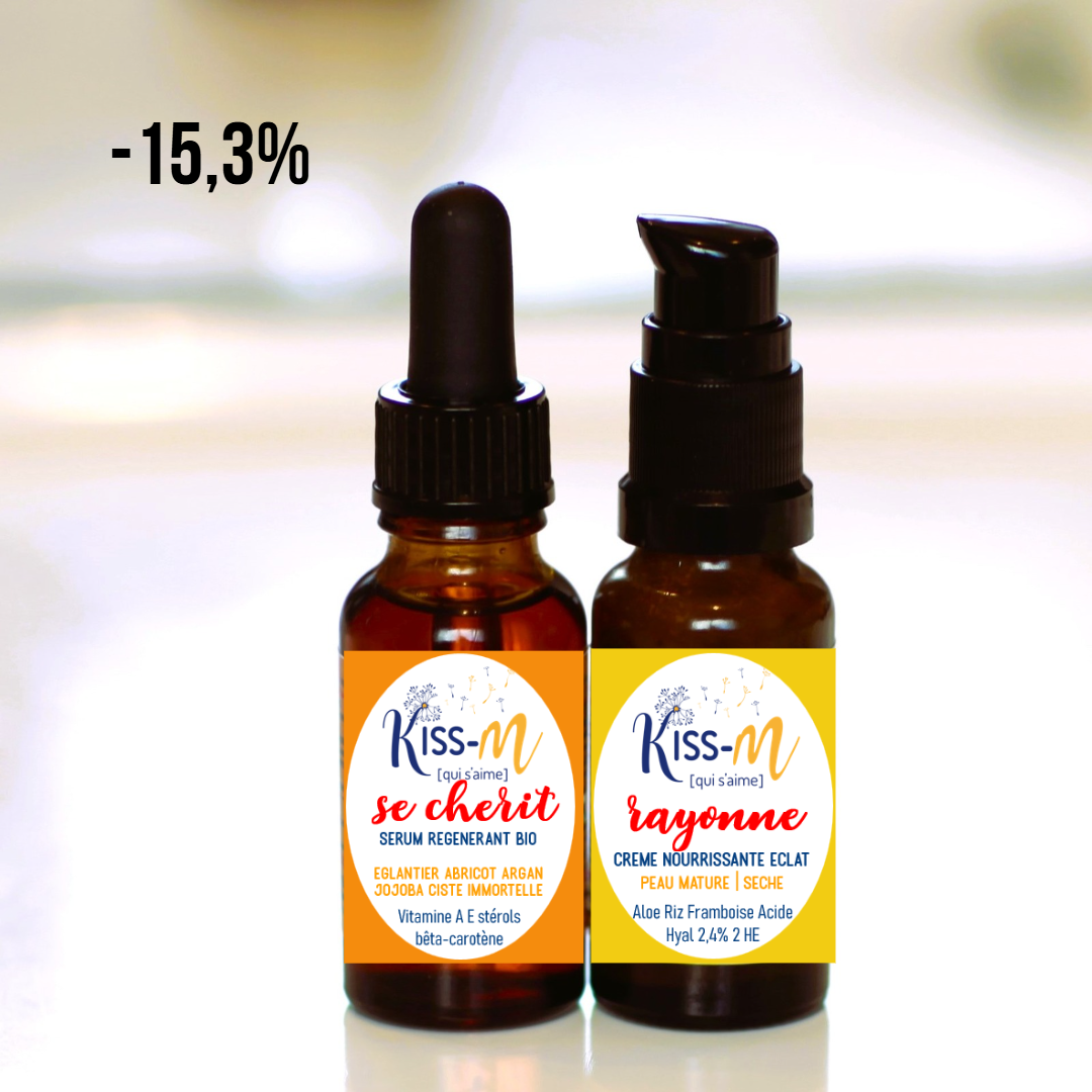 peau déshydratée en perte de densité et de fermeté sérum rétinol vitamine c crème acide férulique vitamine e acide haluronique aloe vera