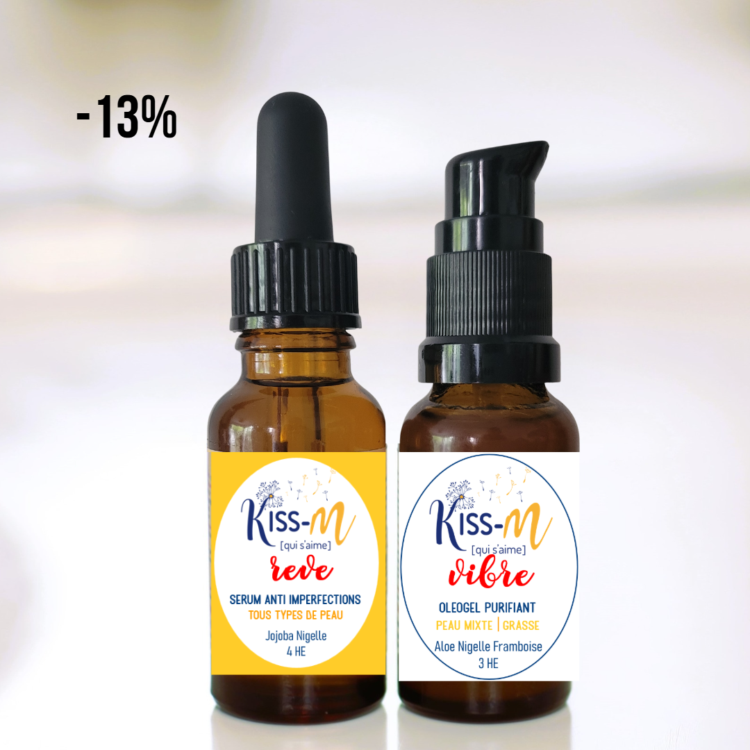 Duo sérum oléogel 4 mois [peau mixte grasse acnéique dermite]
