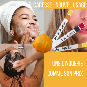 CARESSE le nettoyant solide tout en un visage corps et cheveux pour toute la famille y compris les peaux sensibles best-seller Kiss-M Cosmétique bio végétale