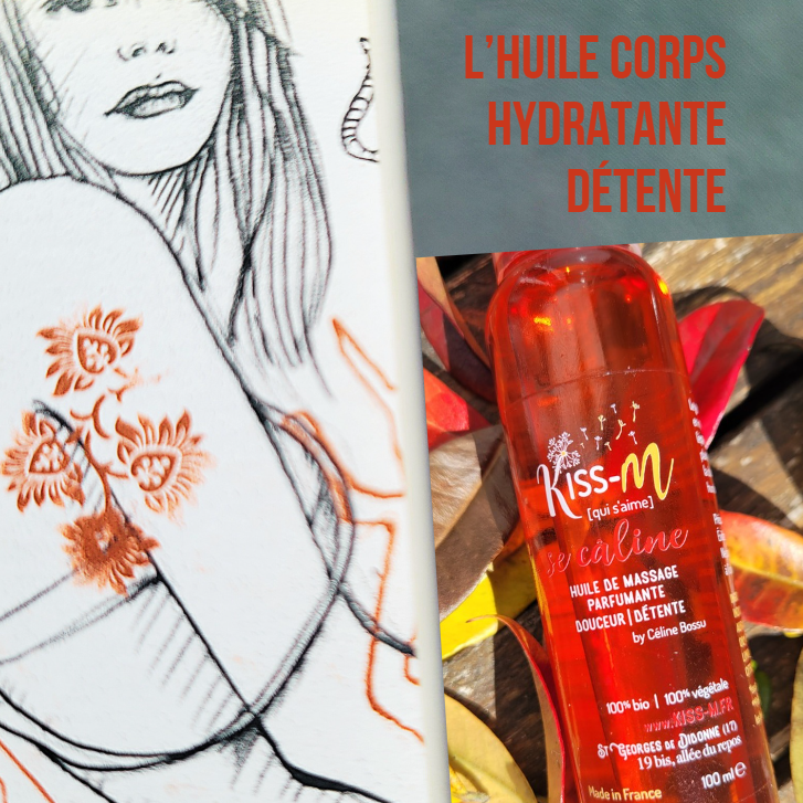 Huile Corps Hydratante Détente, qui ne tâche pas les vêtements 100% BIO