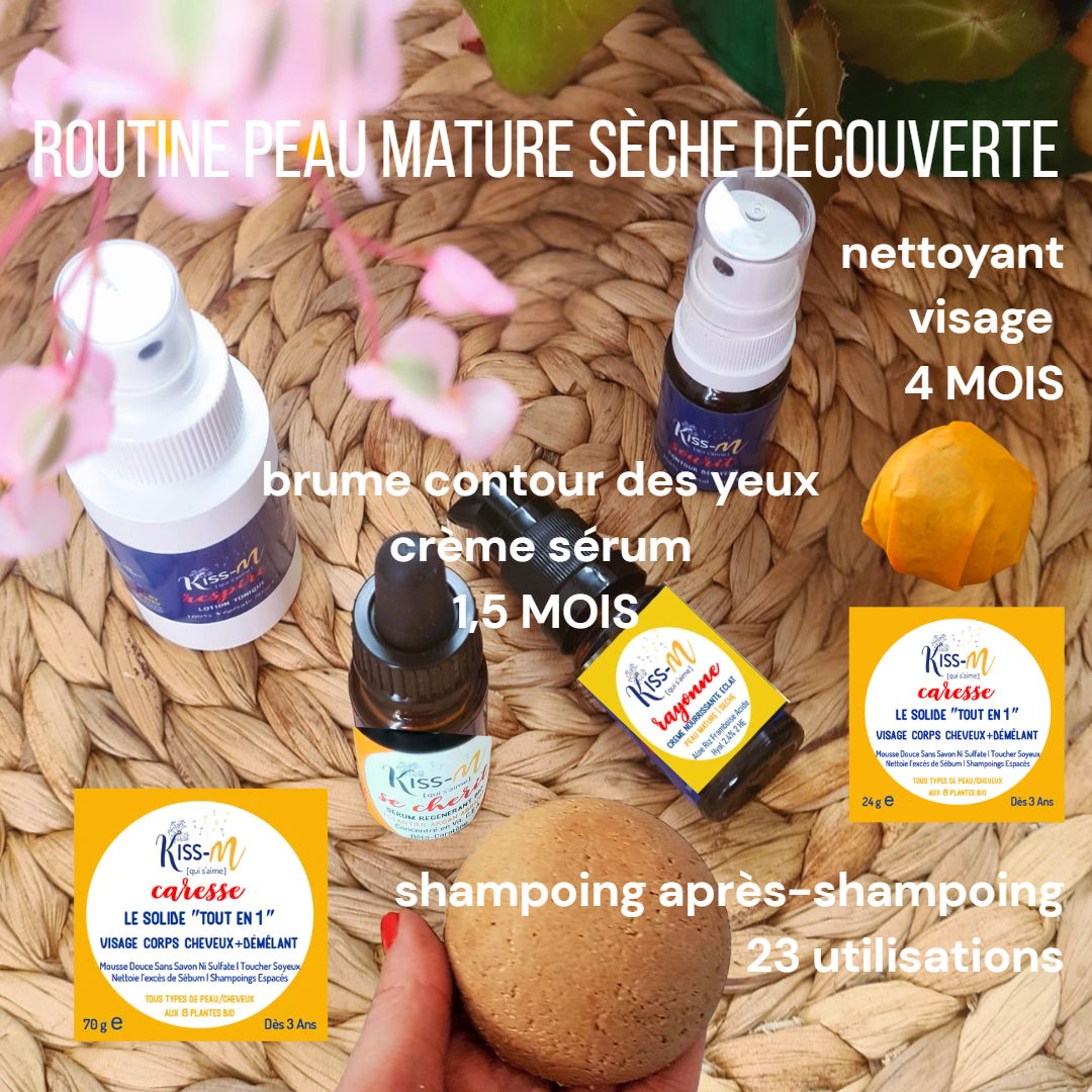 format découverte visage et cheveux brume sérum crème contour des yeux nettoyant visage shampoing solide après-shampoing