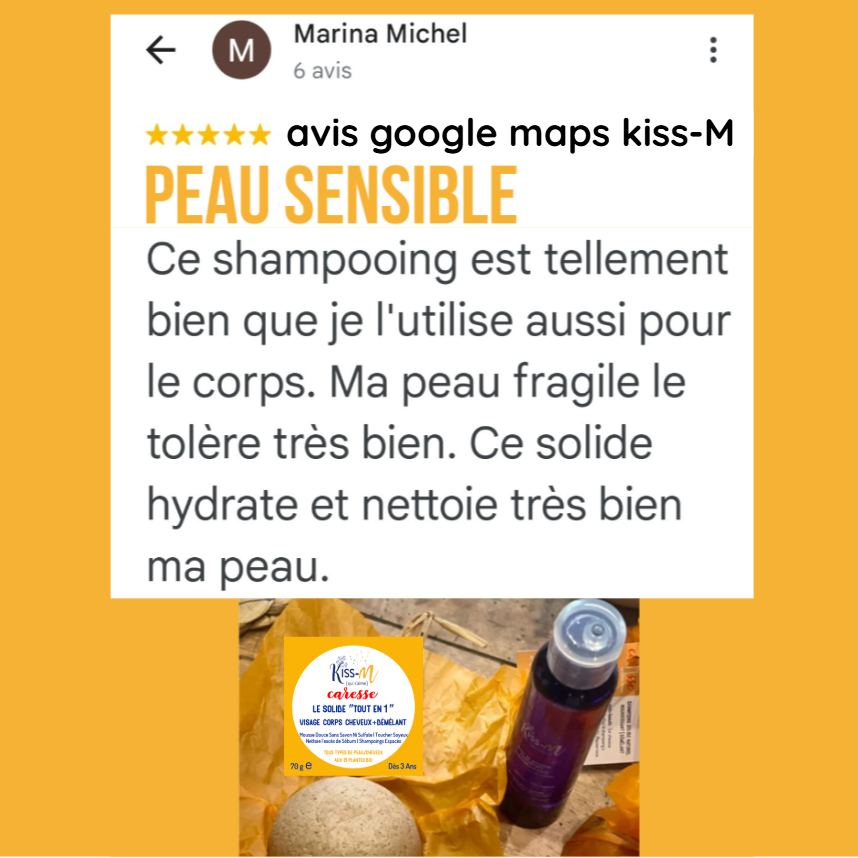 caresse le nettoyant solide au pH comme la peau et à la composition végétale biologique doux pour tous les types de peau et respecte les peaux sensibles visage corps cuir chevelu